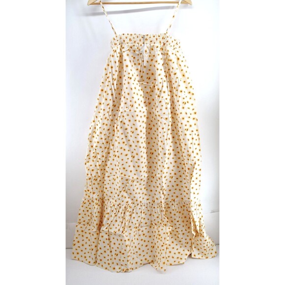 WEWOREWHAT SMOCKED COTTON POPLIN MIDI DRESS DITSY DASIES SIZE Medium ($79) NWT - Picture 3 of 10